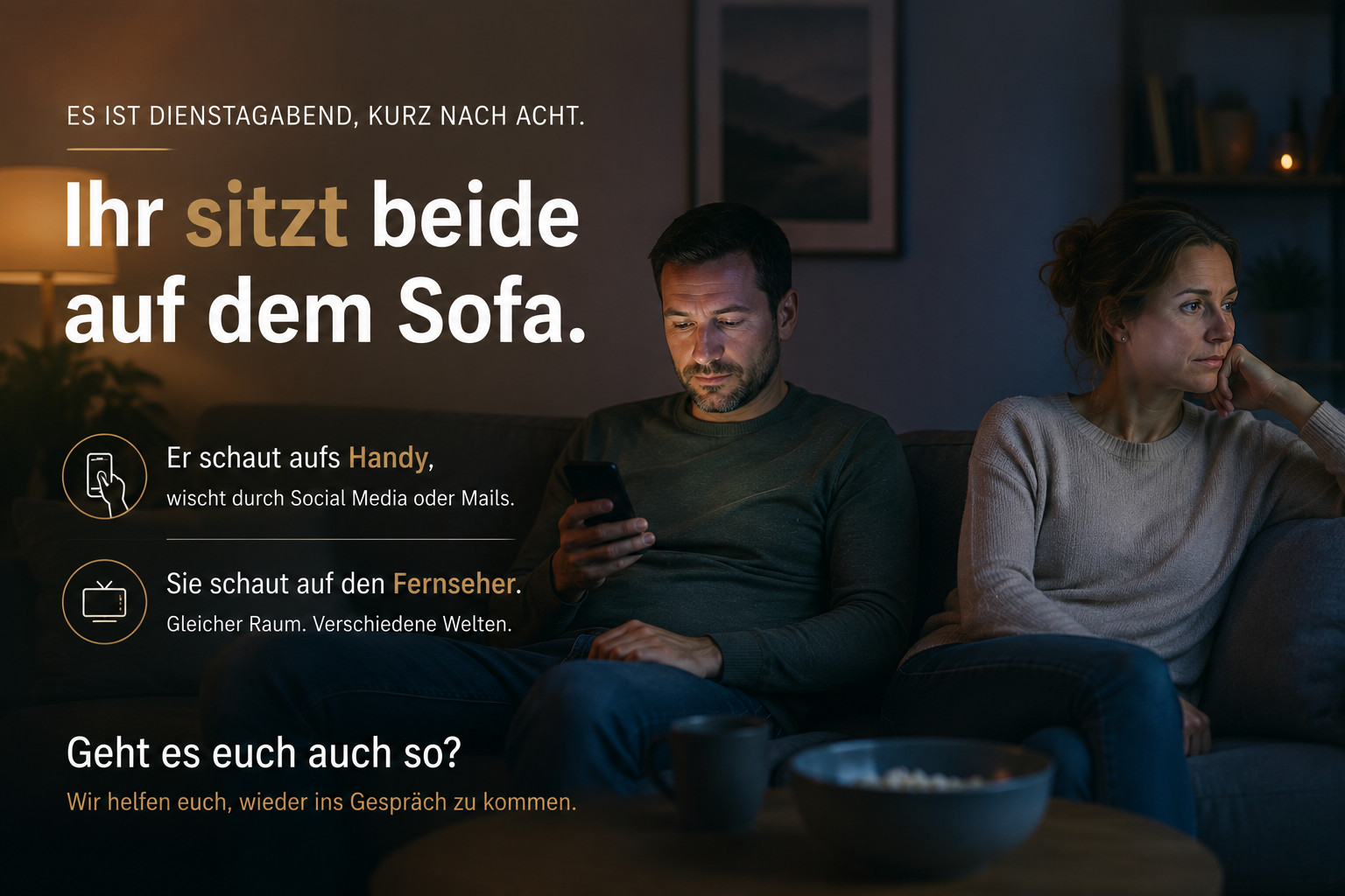 Nebeneinander einsam: Warum die Stille auf dem Sofa gefährlicher ist als jeder Streit